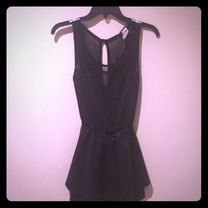 Black Peplum Romper